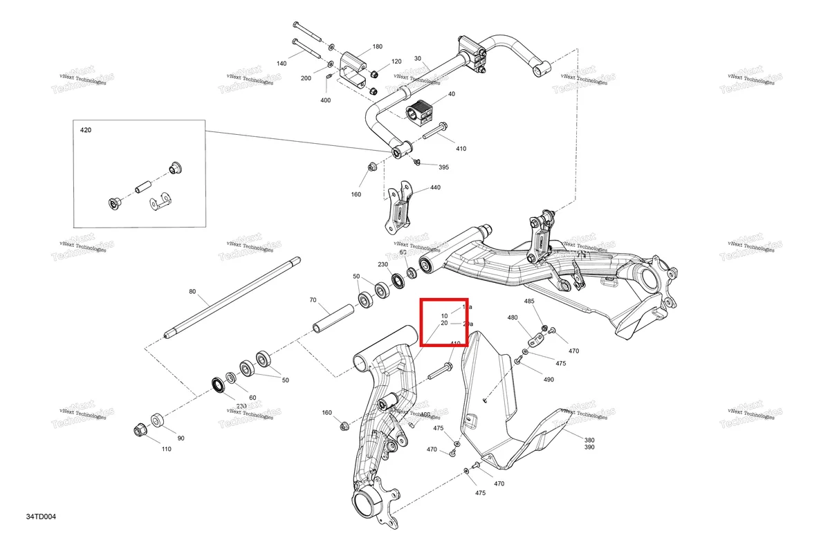 Деталь 706004915 на схеме узла 2024 Can-Am Outlander 1000R EFI 4X4 - 4MRA - X XC Package - Chalk Suspension - Rear Components