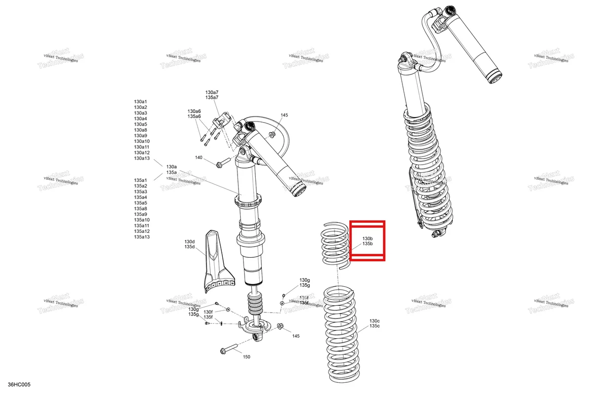 Деталь 706005121 на схеме узла 2023 Can-Am Maverick Turbo RR - XRS STD Suspension - Rear Shocks