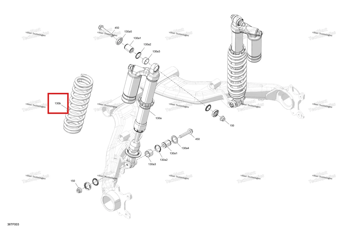 Деталь 706005415 на схеме узла 2026 Can-Am RENEGADE - 4X4 - XMR - 1000R EFI - 5UTA - Hyper Silver Suspension - Rear Shocks