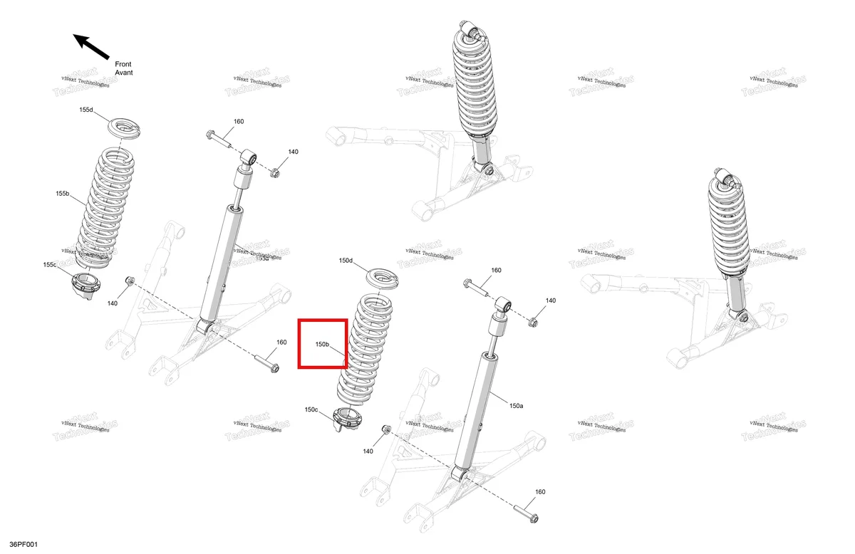 Деталь 706005669 на схеме узла 2026 Can-Am OUT-MAX - 6X6 - DPS - 700 EFI - 2FTB - Granite Grey Suspension - Rear Shocks
