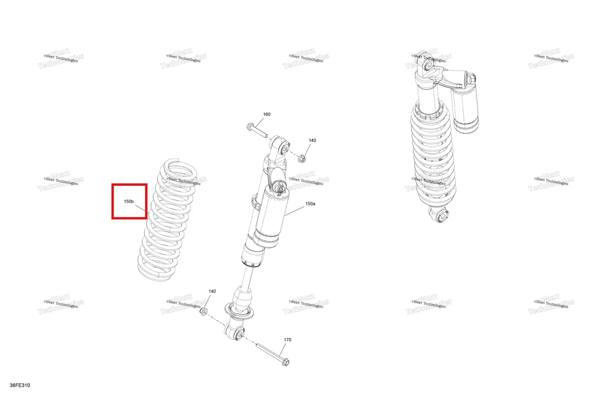 Деталь 706005855 на схеме узла 2025 Can-Am OUT-MAX - 4X4 - LTD - 1000R - 4WSA - Dusty Navy Suspension - Rear Shocks