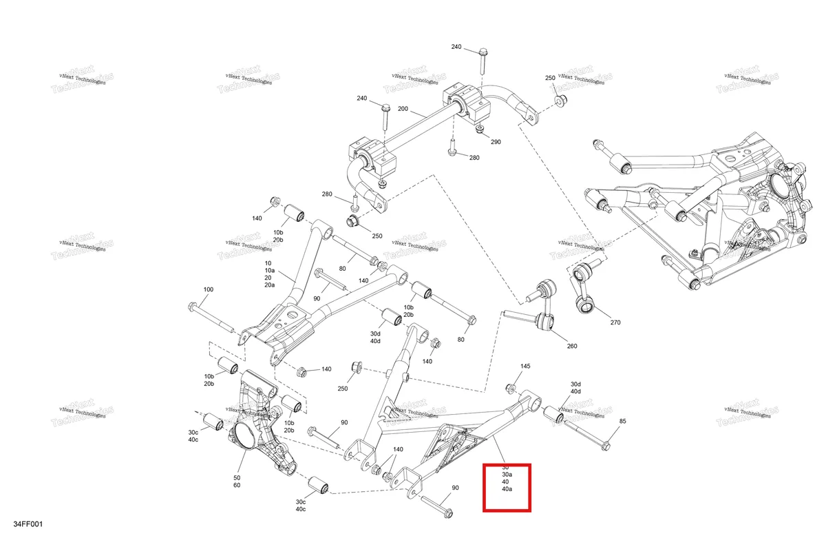 Деталь 706006094 (Правый нижний подвески рычаг Can-Am Outlander 4x4 DPS 700 (2025) (706006094)) на схеме узла 2026 Can-Am OUTLANDER - 4X4 - STD - 700 - 1CTB - CALI - Granite Grey Suspension - Rear Components