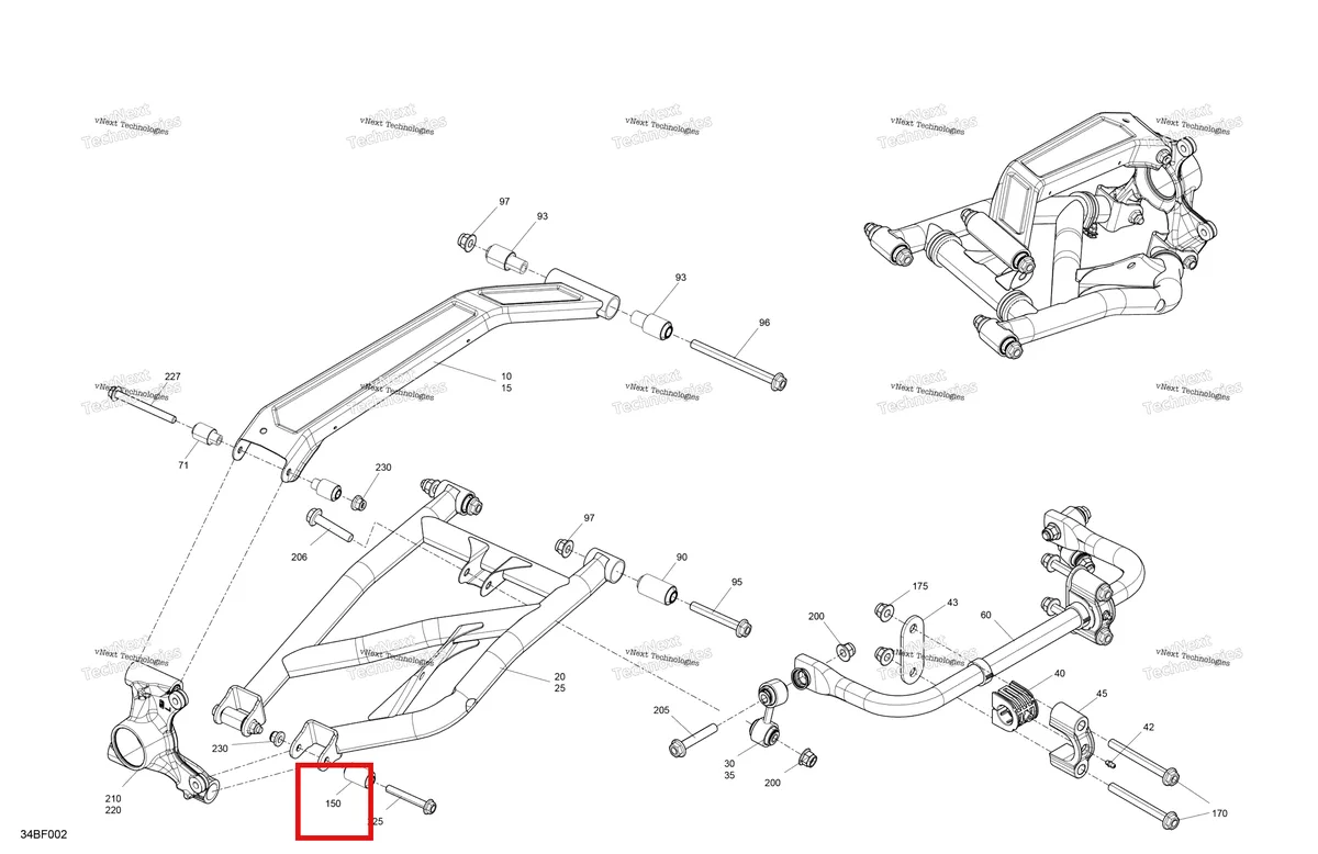 Деталь 706006099 (Подвески рычаг втулка Can-Am Commander 1000R EFI XT (2026) (706006099)) на схеме узла 2026 Can-Am Commander MAX - 1000R EFI - XT - 6KTB - Timeless Black Metallic - 64