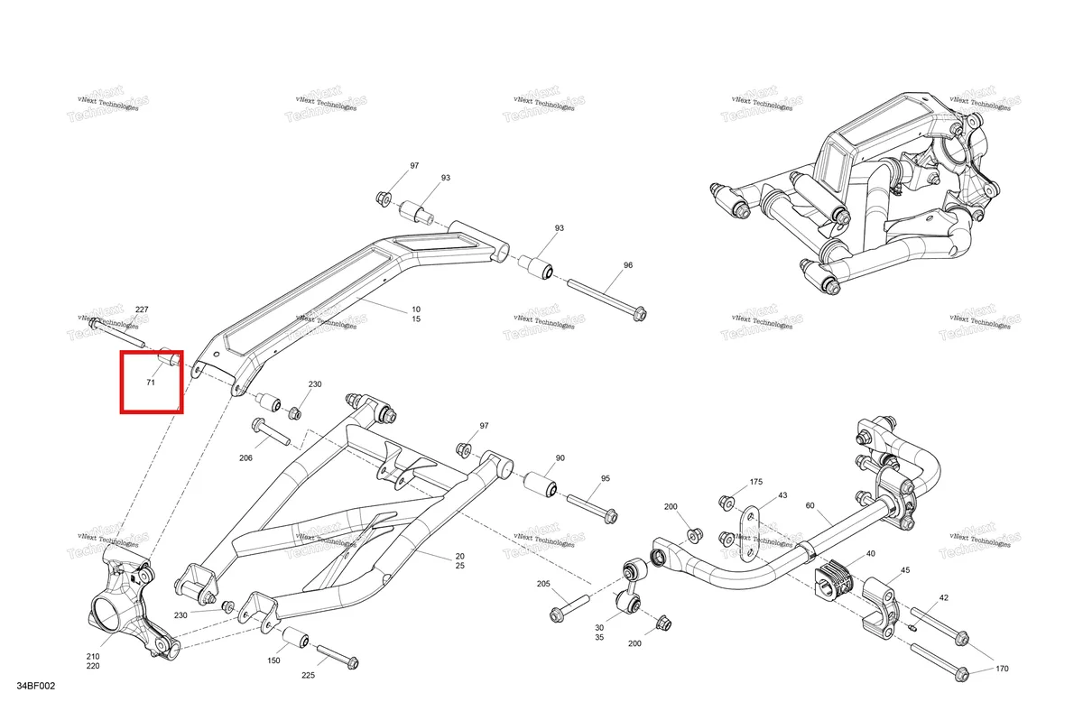 Схема применяемости: Подвески рычаг втулка Can-Am Commander 1000R EFI XT (2026) (706006100)