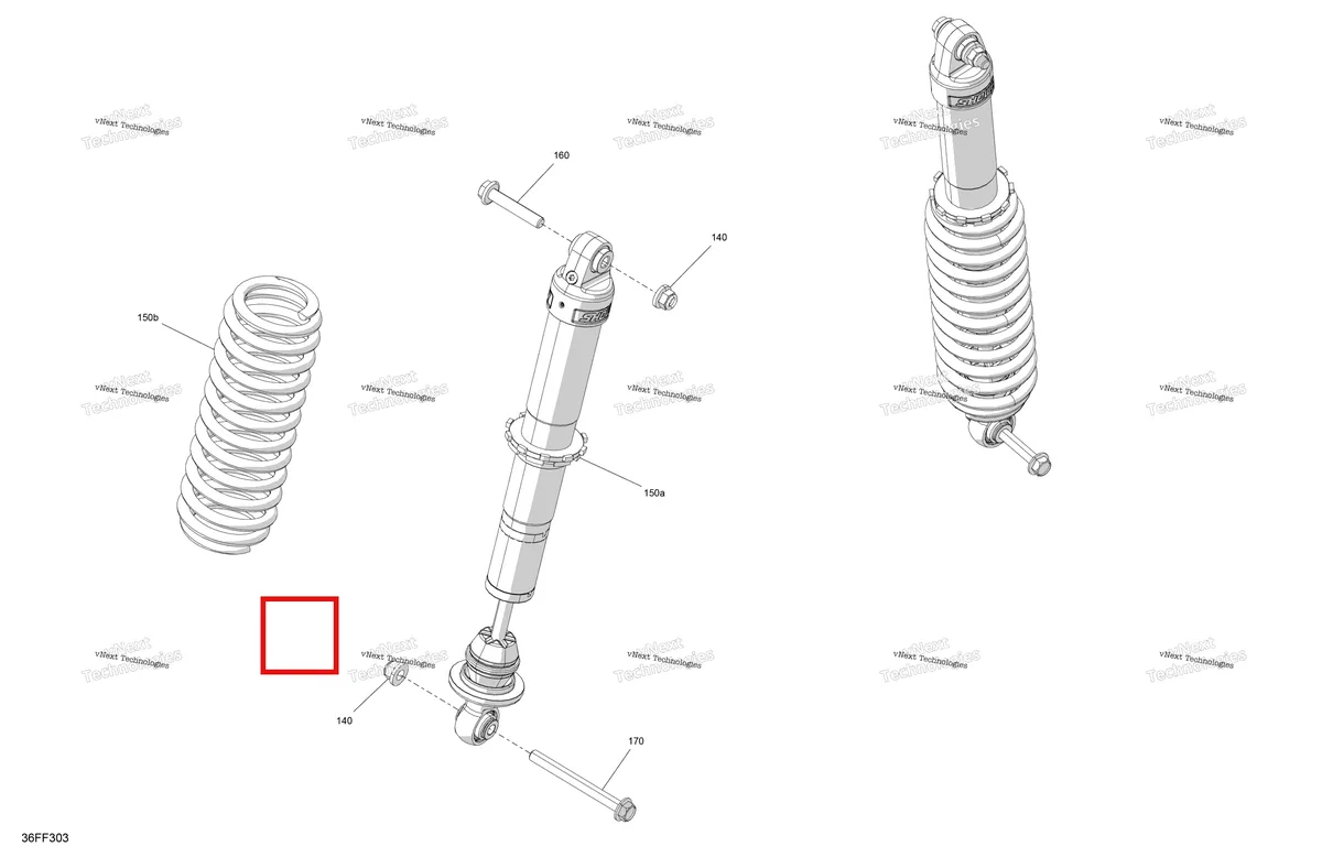 Деталь 706006365 на схеме узла 2026 Can-Am OUTLANDER - 4X4 - XMR - 1000R - 4LTA - Granite Grey Suspension - Rear Shocks