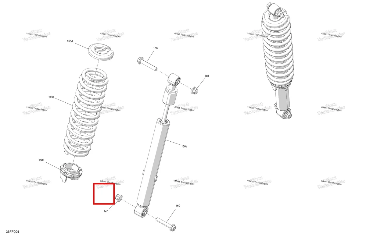Деталь 706006490 на схеме узла 2026 Can-Am OUT-MAX - 4X4 - EV - 2VTC - Granite Grey Suspension - Rear Shocks