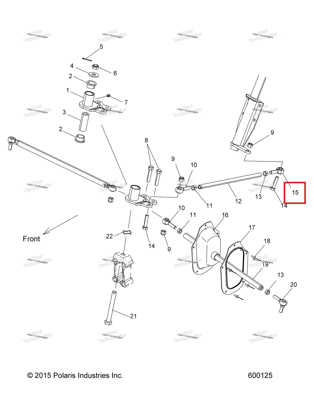 Деталь 7060167 (Тяга торцевой правый Polaris Widetrak LX (2006) (7060167)) на схеме узла Steering, Lower