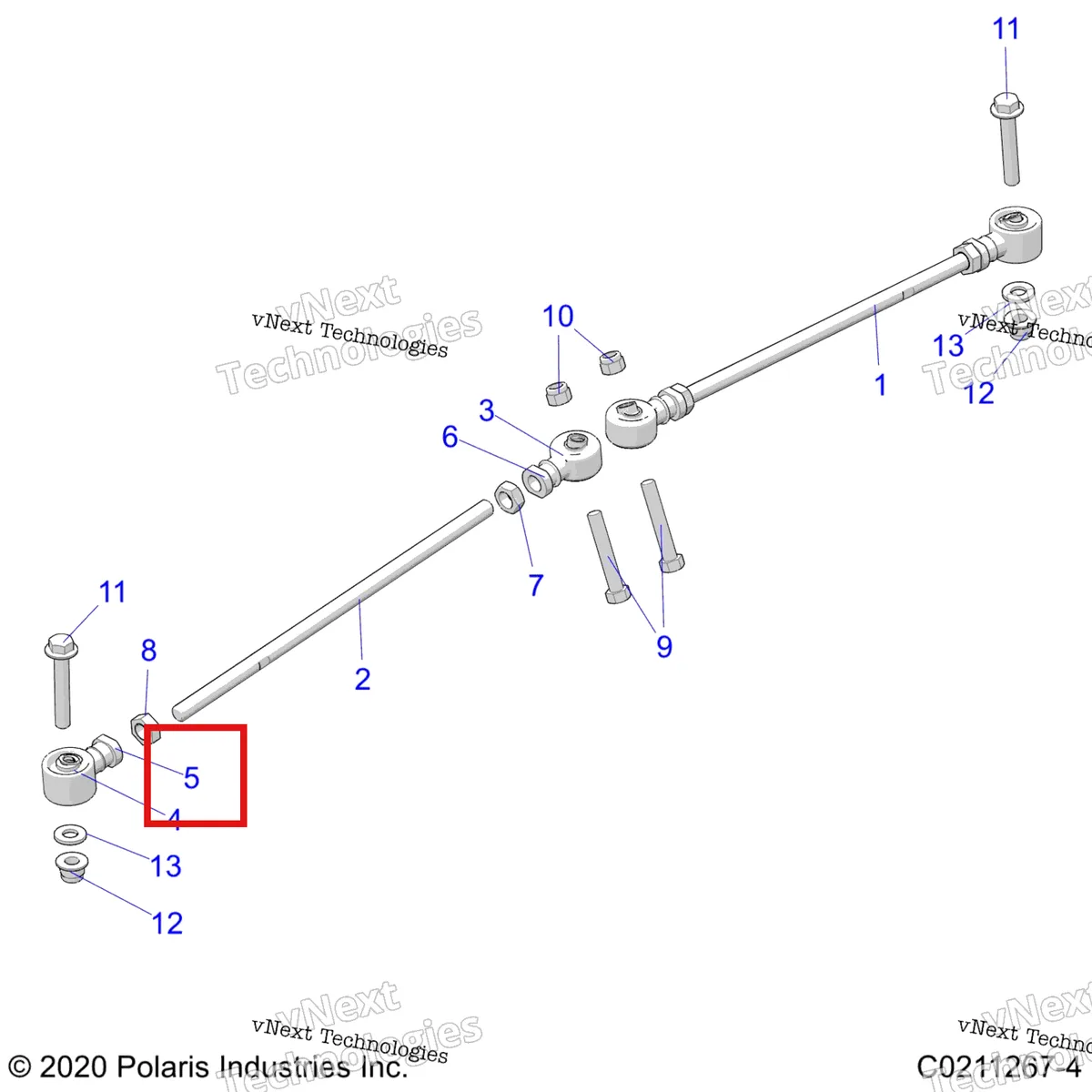 Деталь 7061138 на схеме узла Steering, Tie Rods