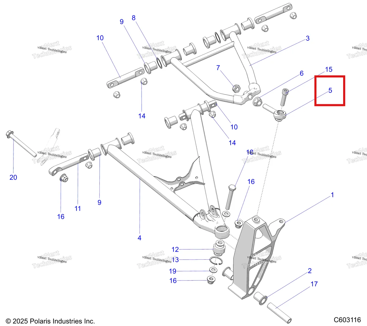 Деталь 7061178 на схеме узла Suspension, Control Arms & Spindles