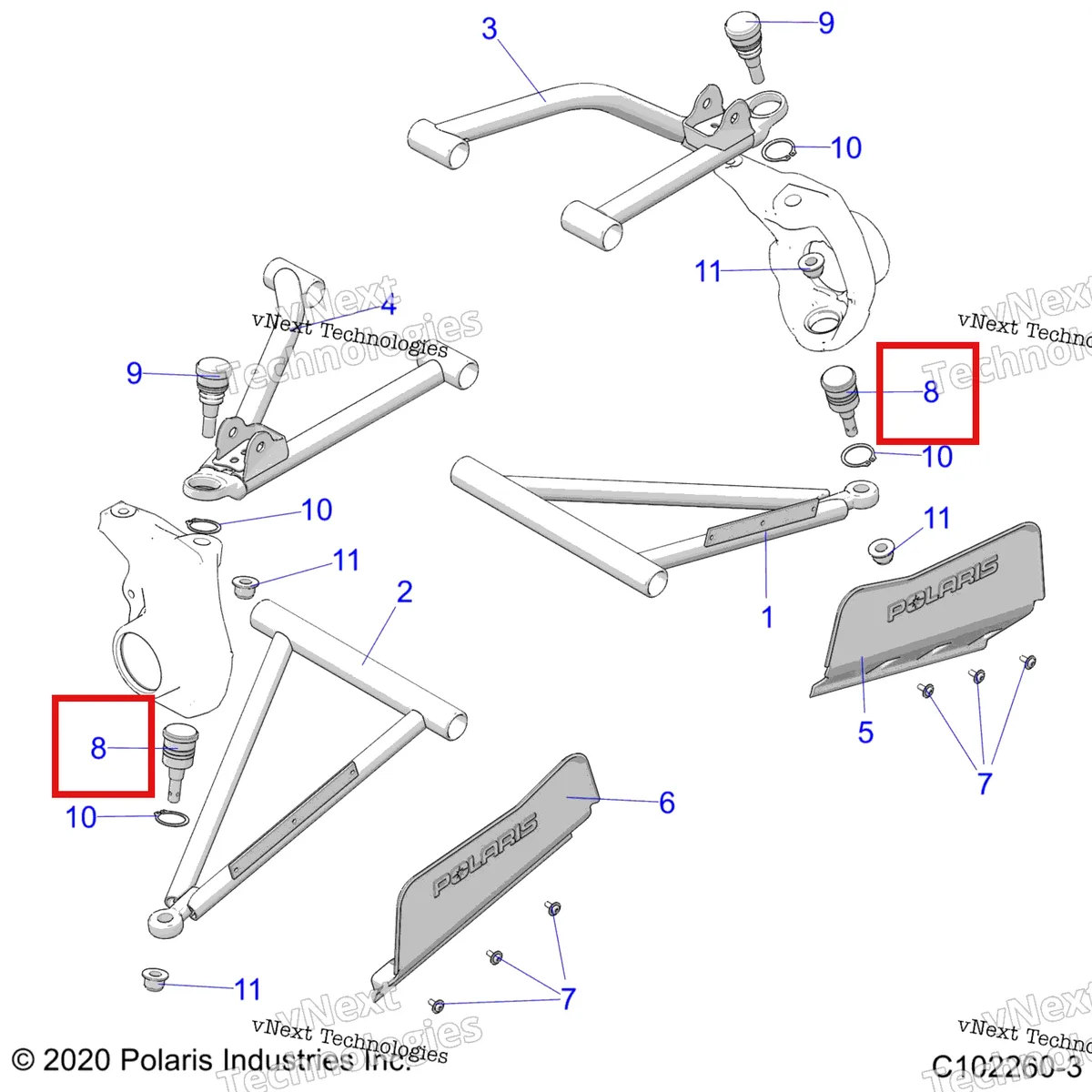 Деталь 7061230 на схеме узла Suspension, Aarms