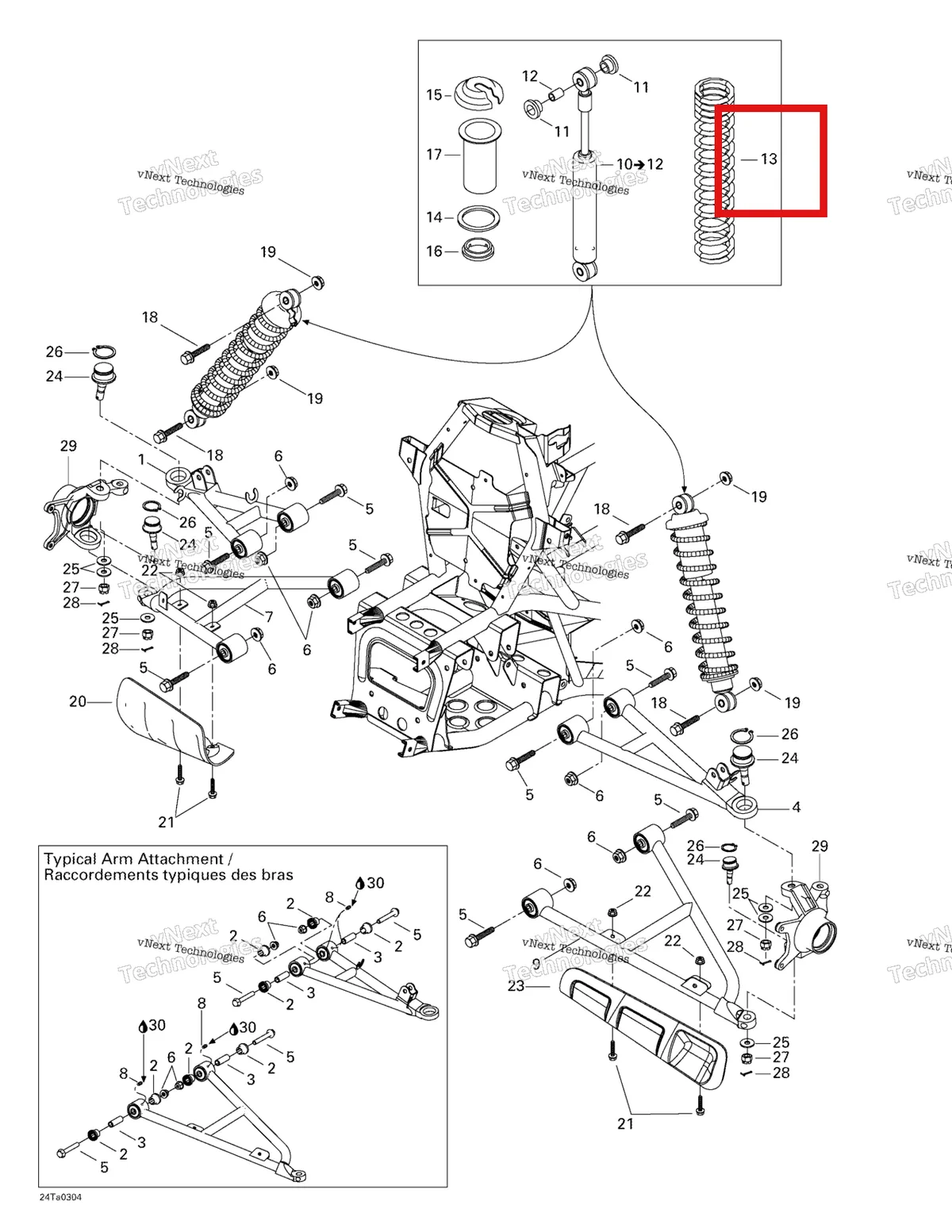 Деталь 706200006 на схеме узла 2003 Can-Am Traxter Autoshift Std Front Suspension