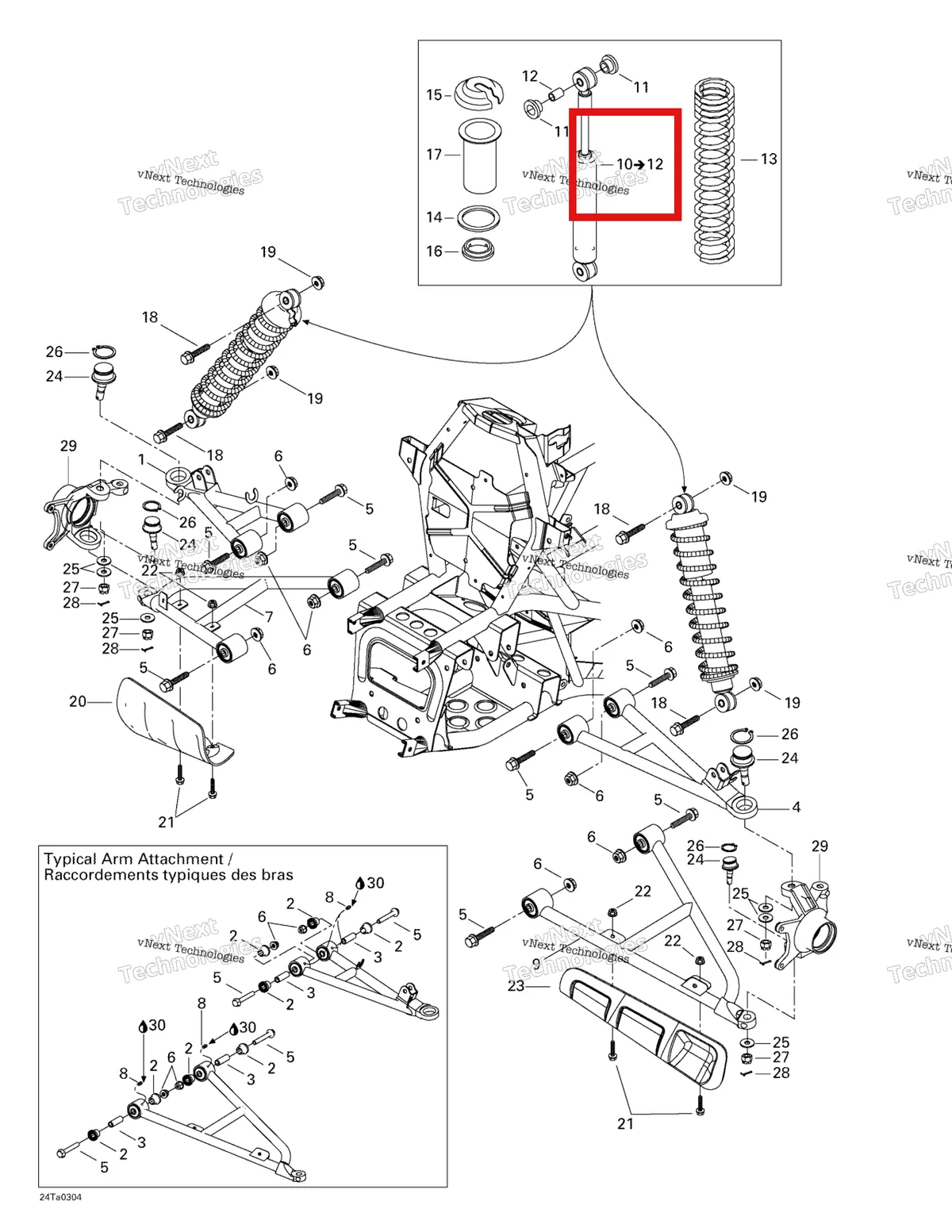 Деталь 706200137 на схеме узла 2003 Can-Am Traxter Autoshift Std Front Suspension