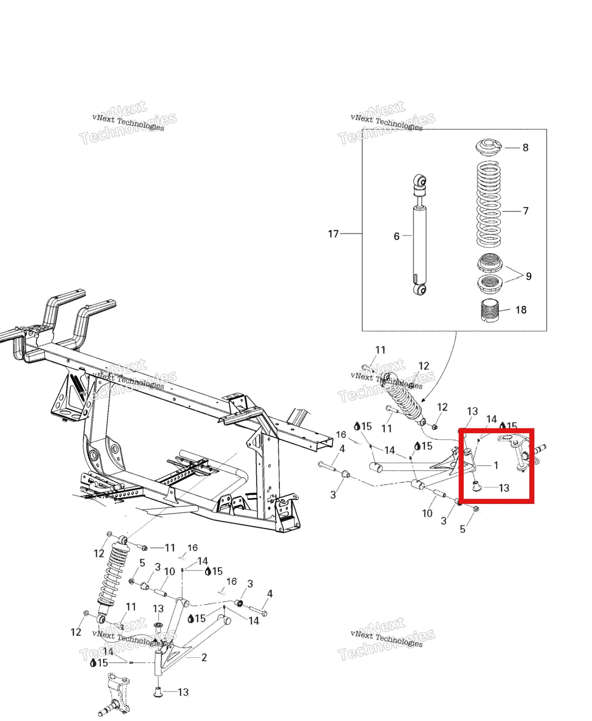 Деталь 706200175 на схеме узла 2007 Can-Am Rally 175 Front Suspension