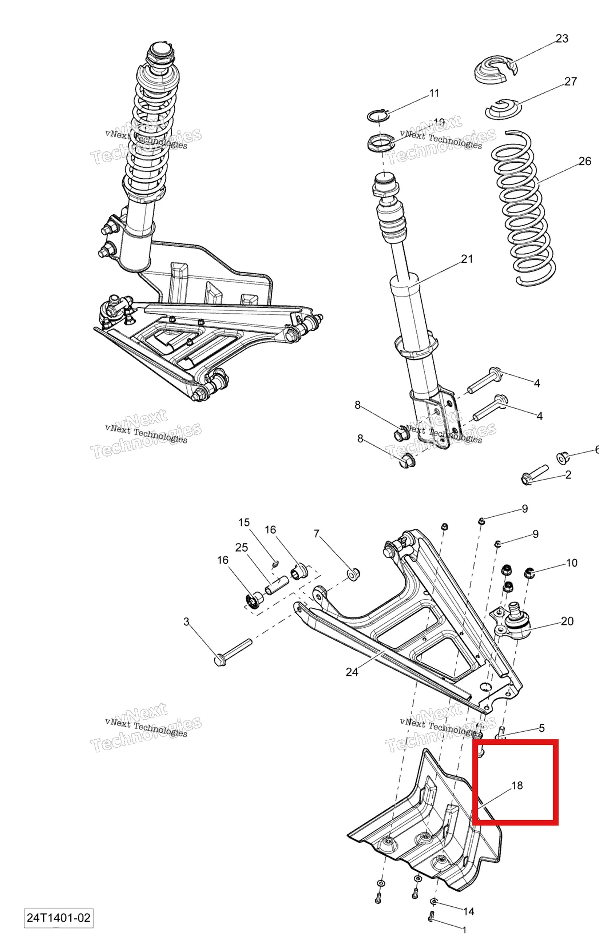 Деталь 706200214 на схеме узла 2014 Can-Am OUTLANDER 400 EFI, STD, XT Front Suspension