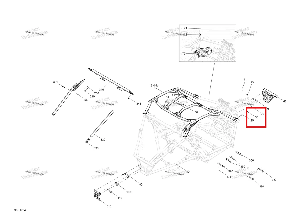 Деталь 706200308 на схеме узла 2017 Can-Am MAVERICK X3 Frame