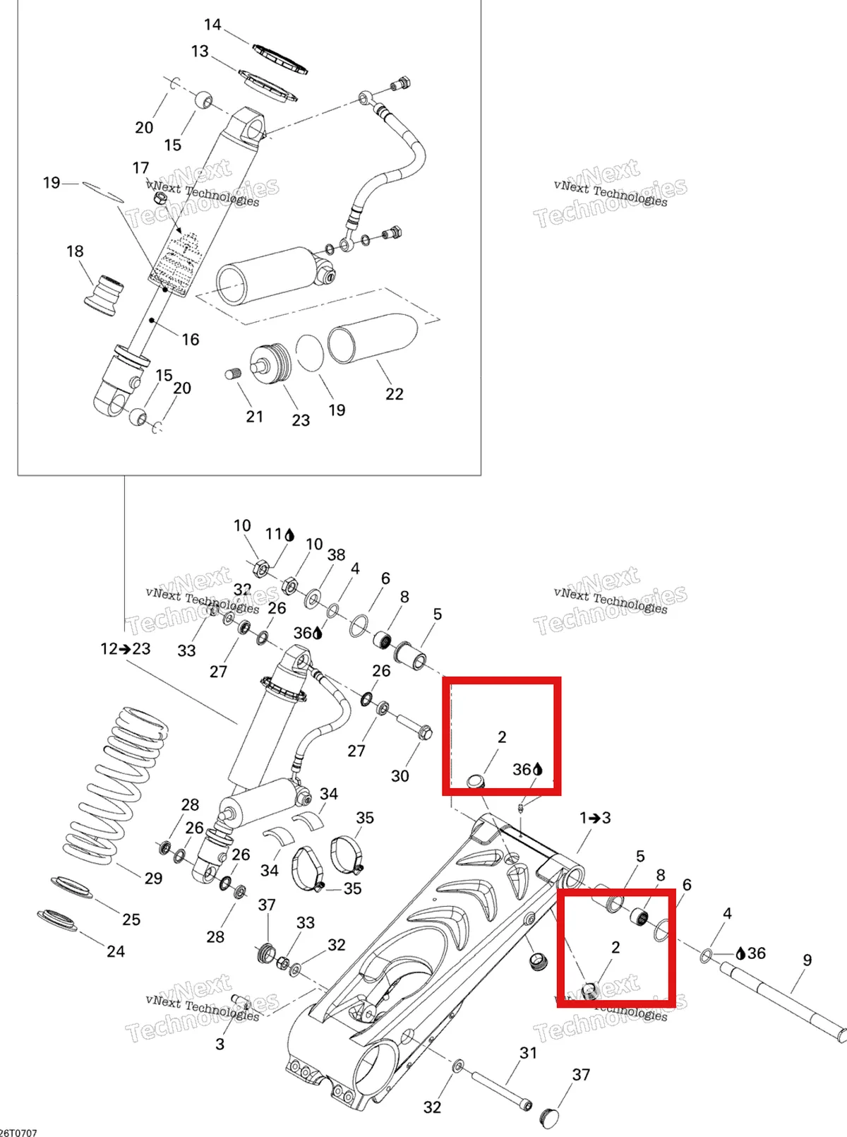 Деталь 706200309 на схеме узла 2007 Can-Am DS 650 X Rear Suspension