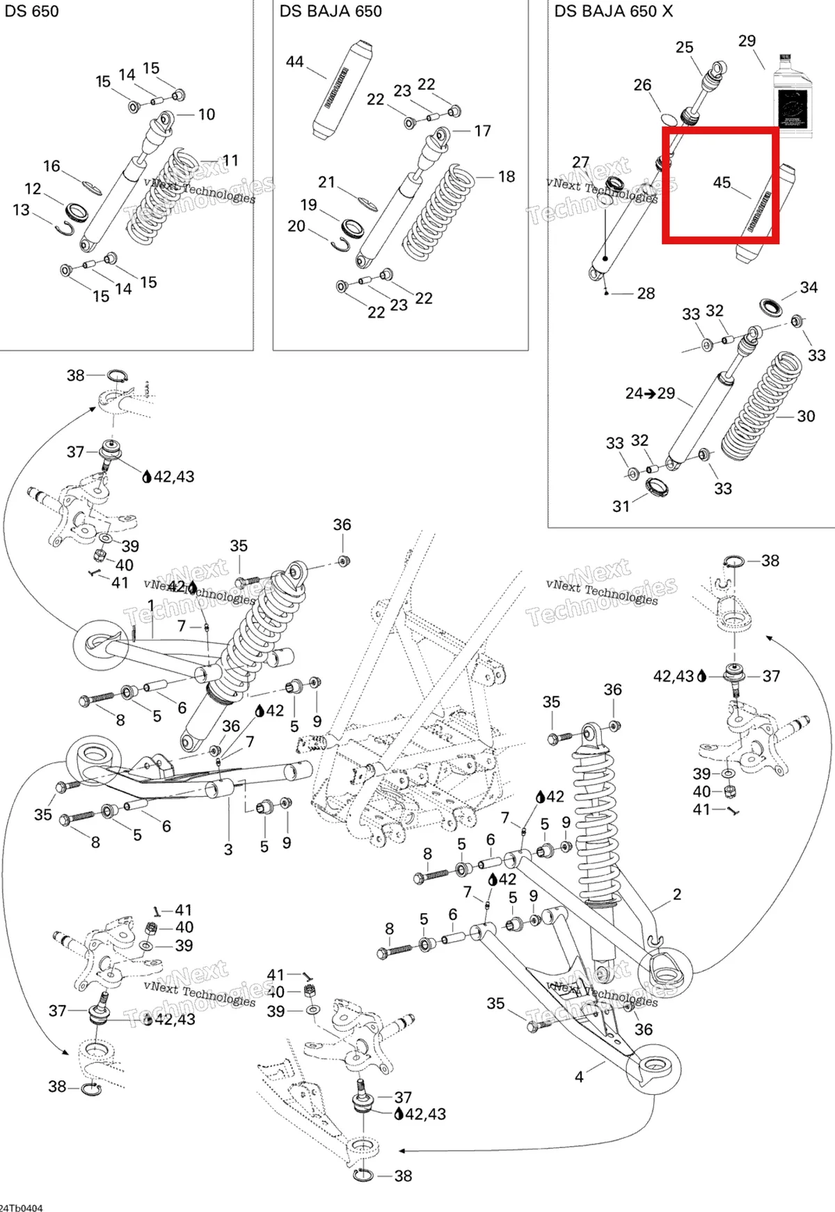 Деталь 706200359 на схеме узла 2004 Can-Am DS 650/DS 650 Baja/X Front Suspension