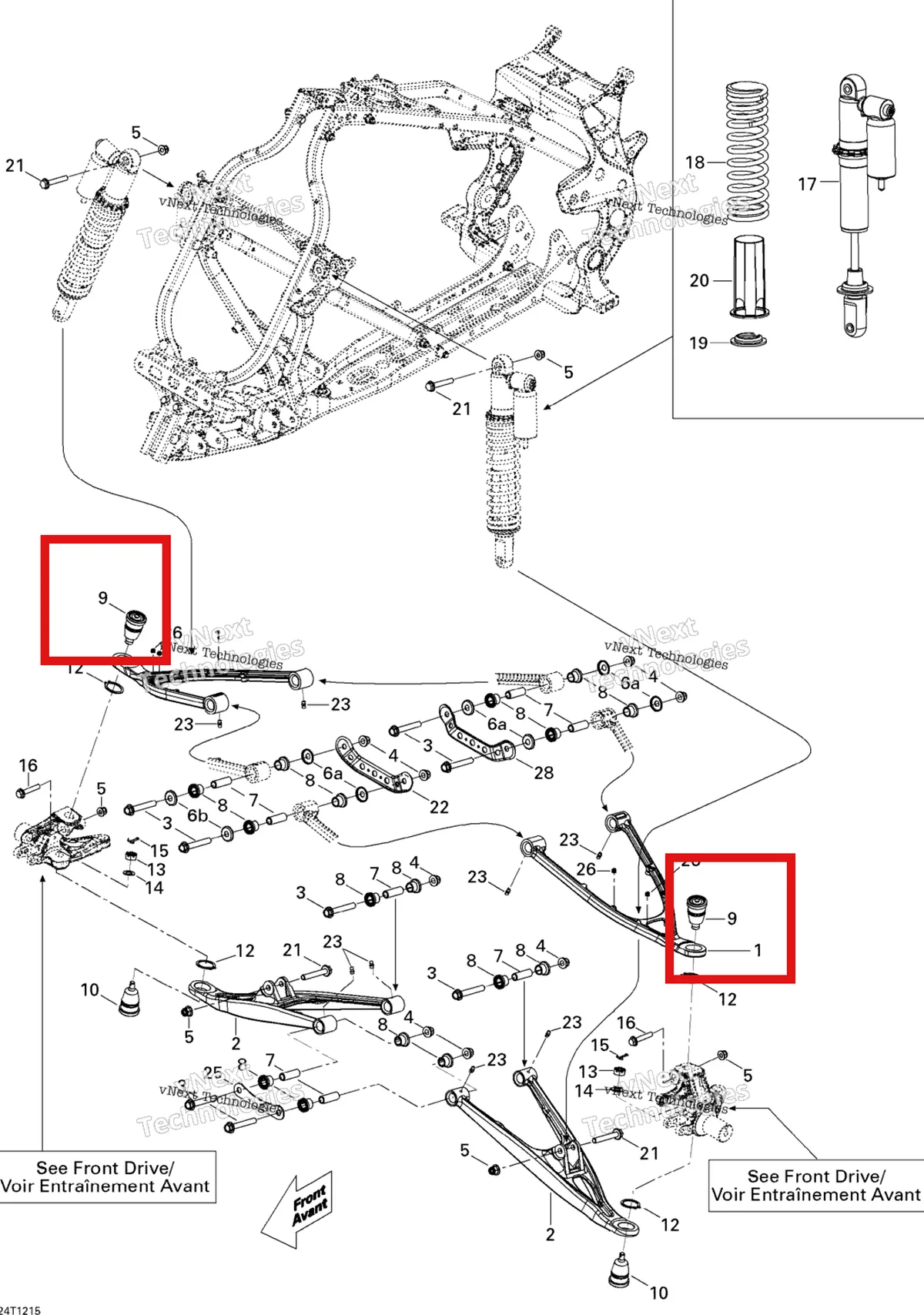 Деталь 706200462 на схеме узла 2015 Can-Am DS 450EFI STD Front Suspension