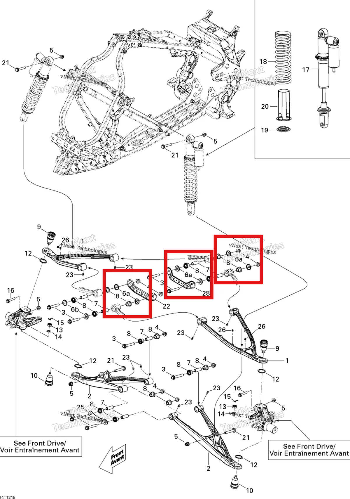 Деталь 706200479 на схеме узла 2015 Can-Am DS 450EFI STD Front Suspension