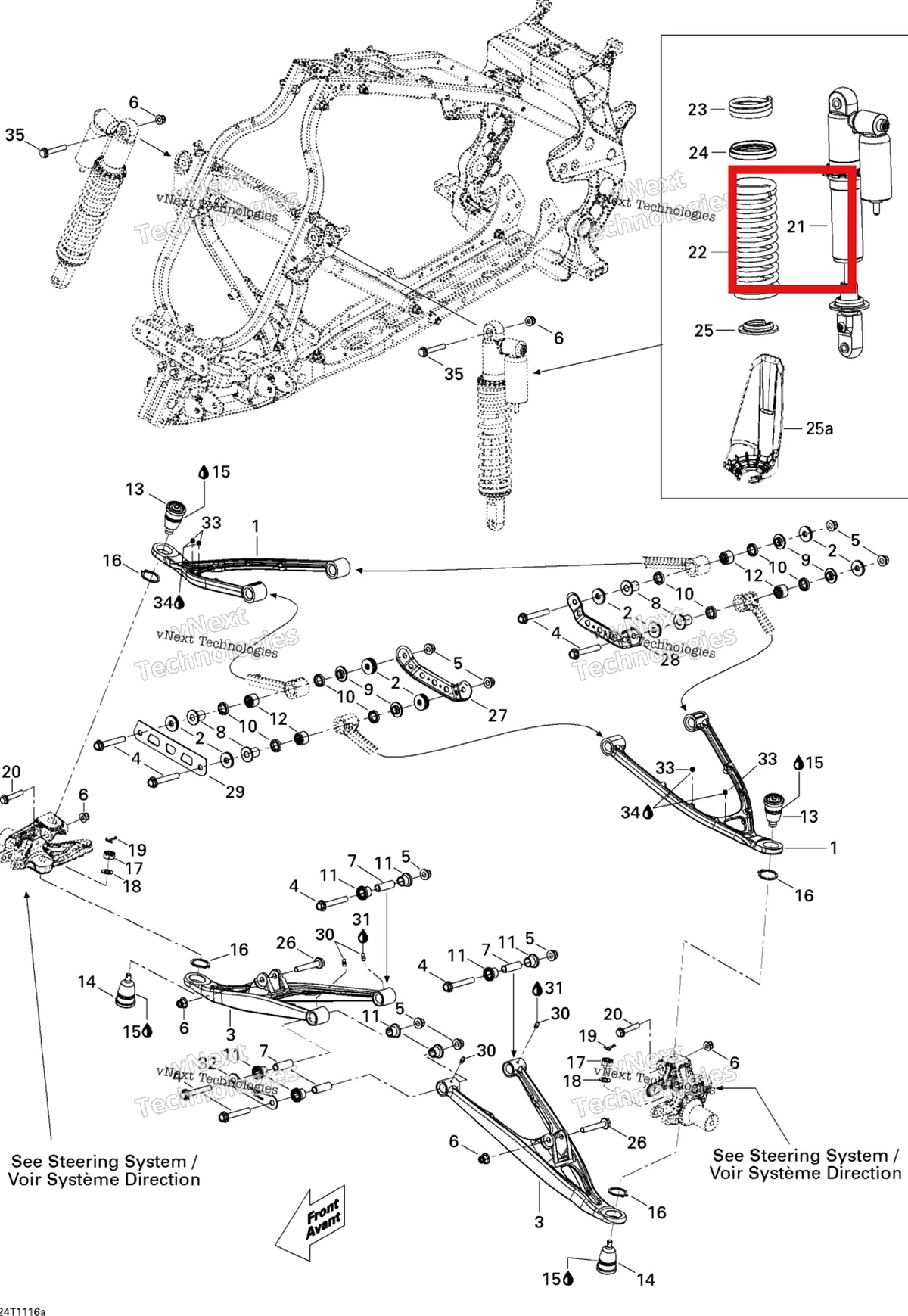 Деталь 706200531 на схеме узла 2011 Can-Am DS 450 Xxc, Xmx EFI Front Suspension Xxc
