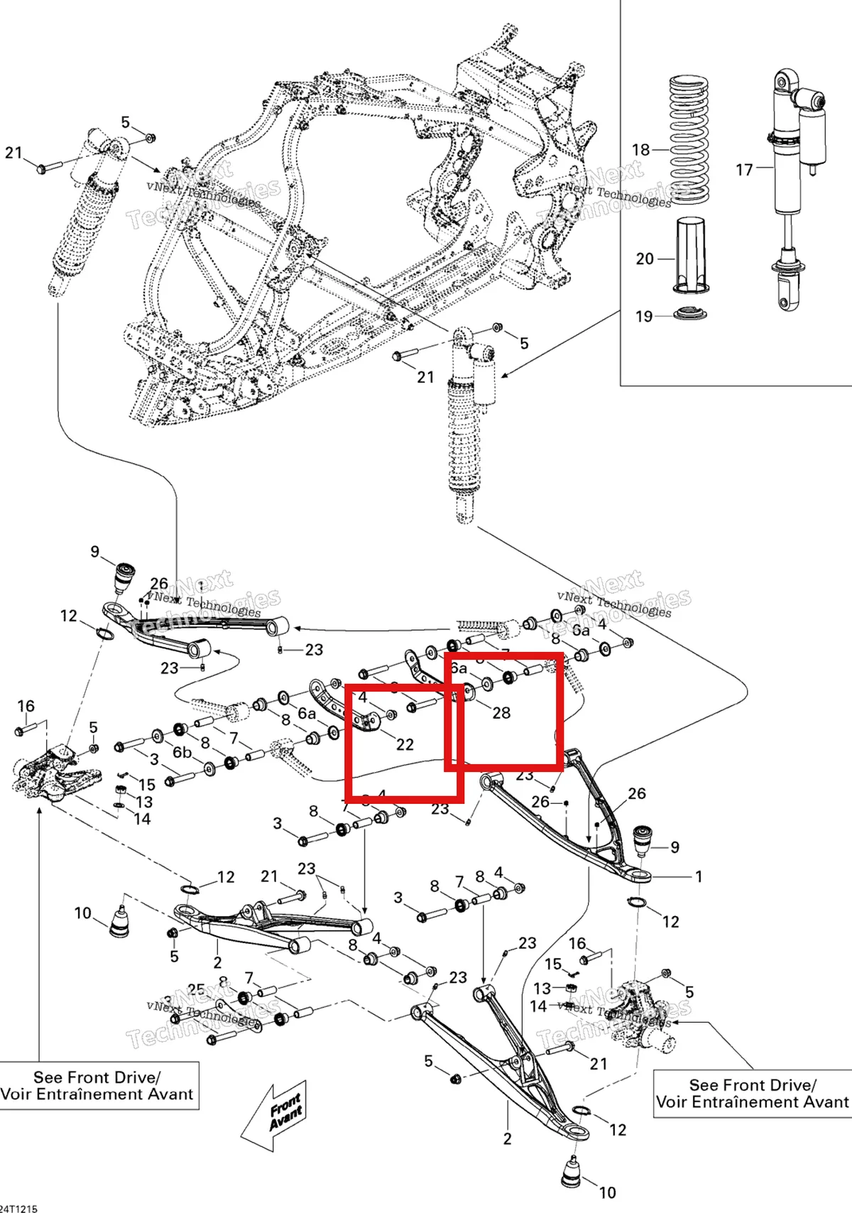 Деталь 706200532 на схеме узла 2015 Can-Am DS 450EFI STD Front Suspension