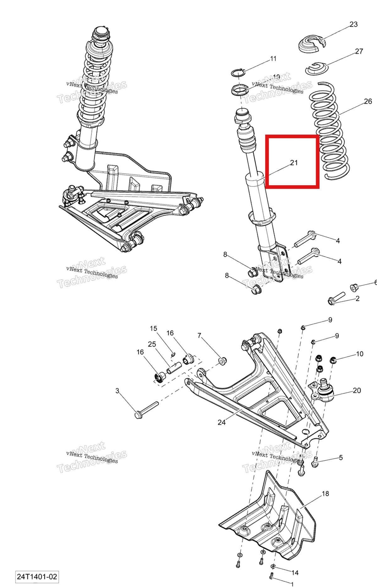Деталь 706200658 на схеме узла 2014 Can-Am OUTLANDER 400 EFI, STD, XT Front Suspension