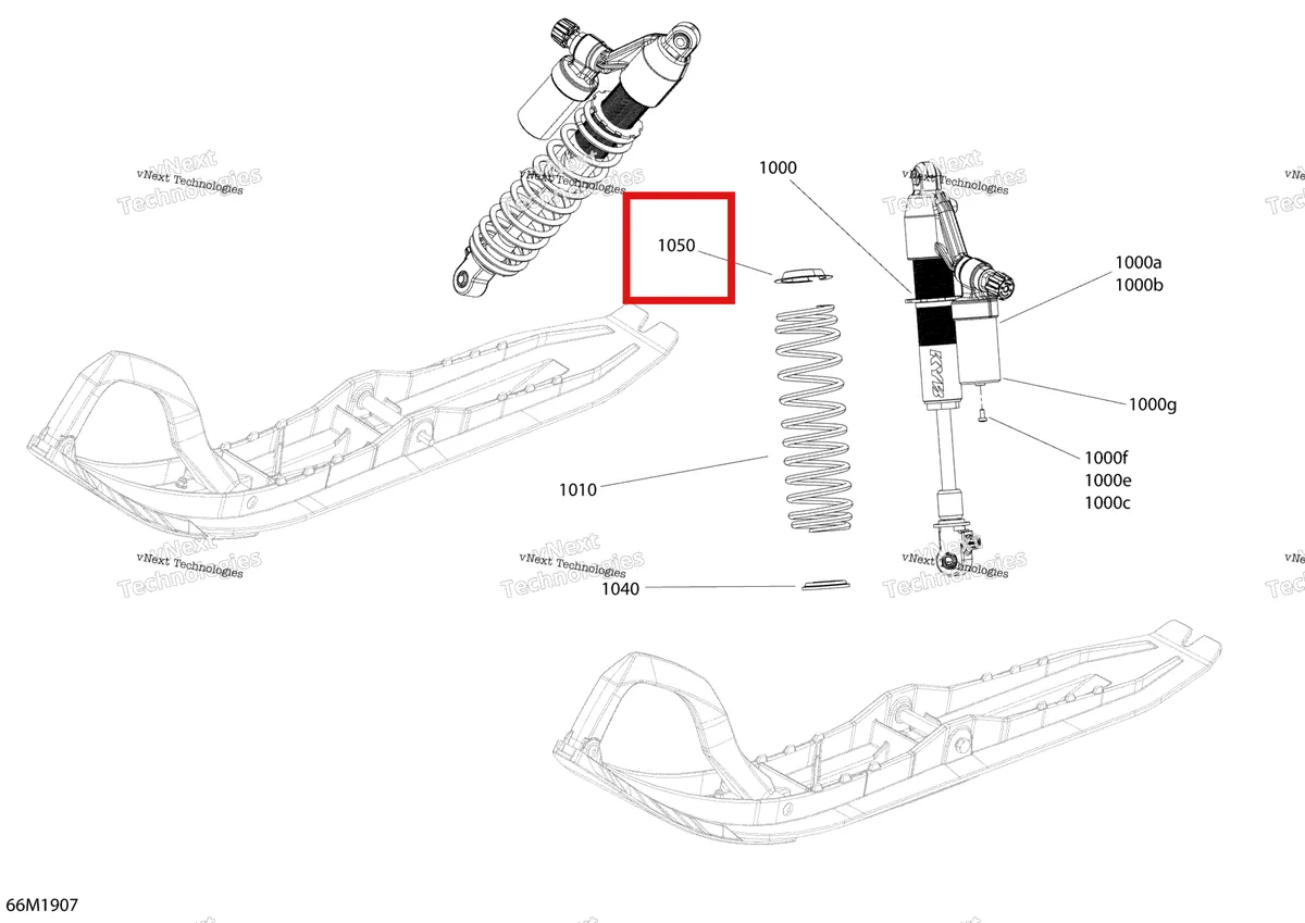 Деталь 706200793 (Крышка) на схеме узла 2019 Ski-Doo MXZ 600 RACING Front Shocks