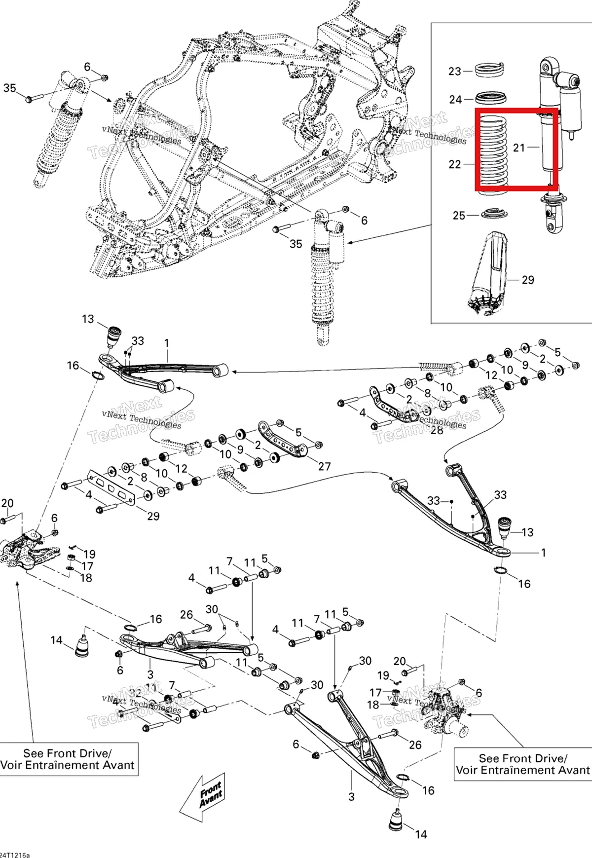 Деталь 706200836 на схеме узла 2015 Can-Am DS 450EFI XXC, XMX Front Suspension Xxc