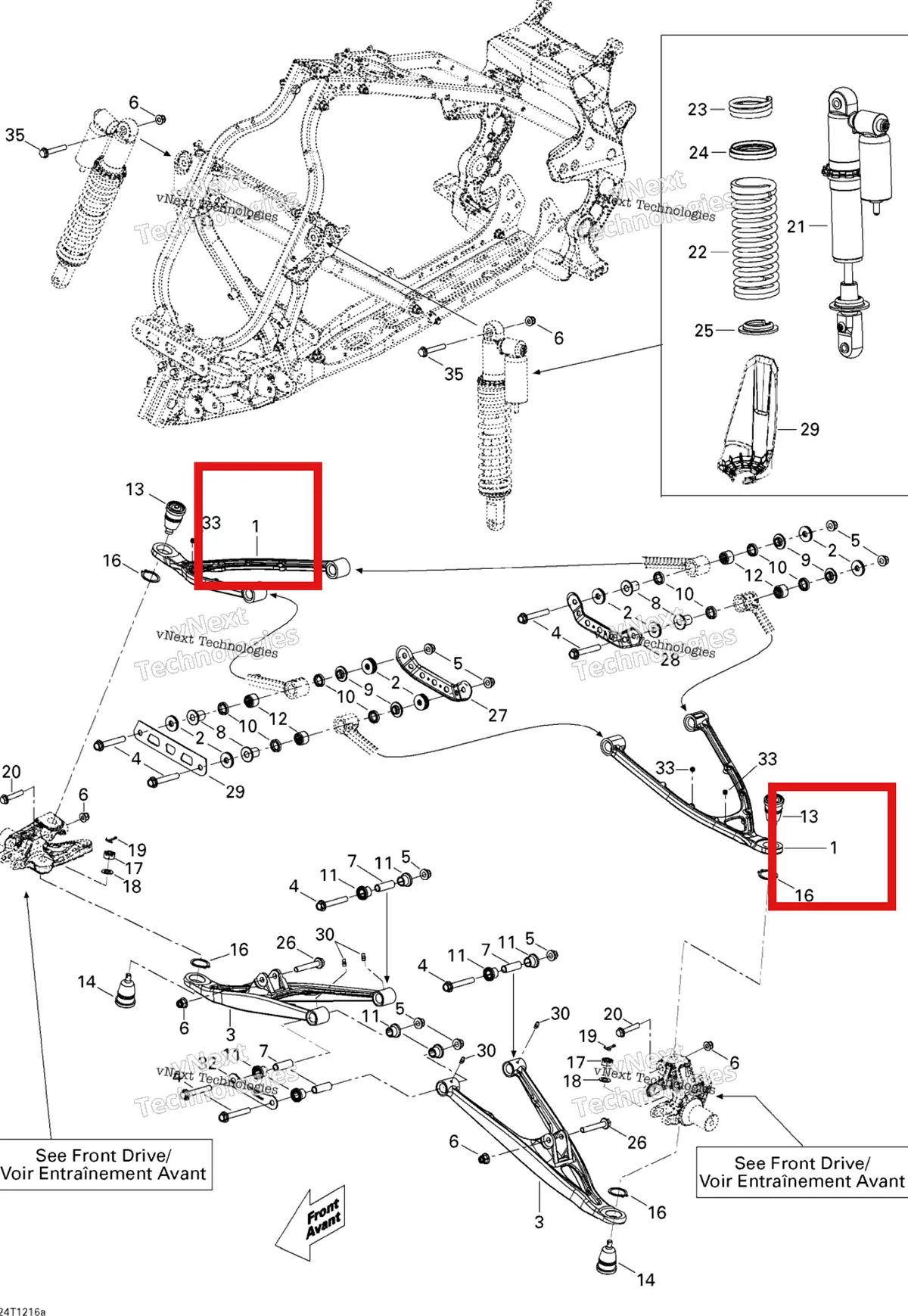 Деталь 706200864 на схеме узла 2015 Can-Am DS 450EFI XXC, XMX Front Suspension Xxc