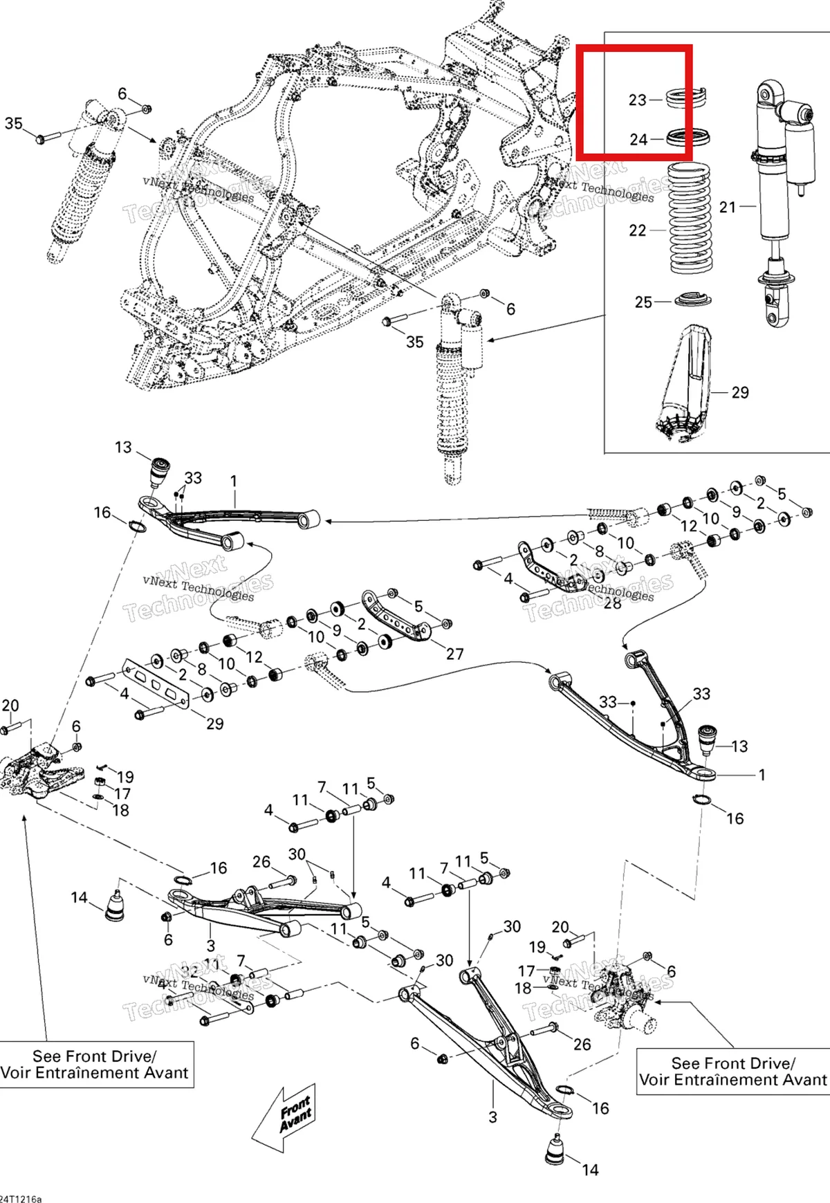 Деталь 706200873 на схеме узла 2015 Can-Am DS 450EFI XXC, XMX Front Suspension Xxc