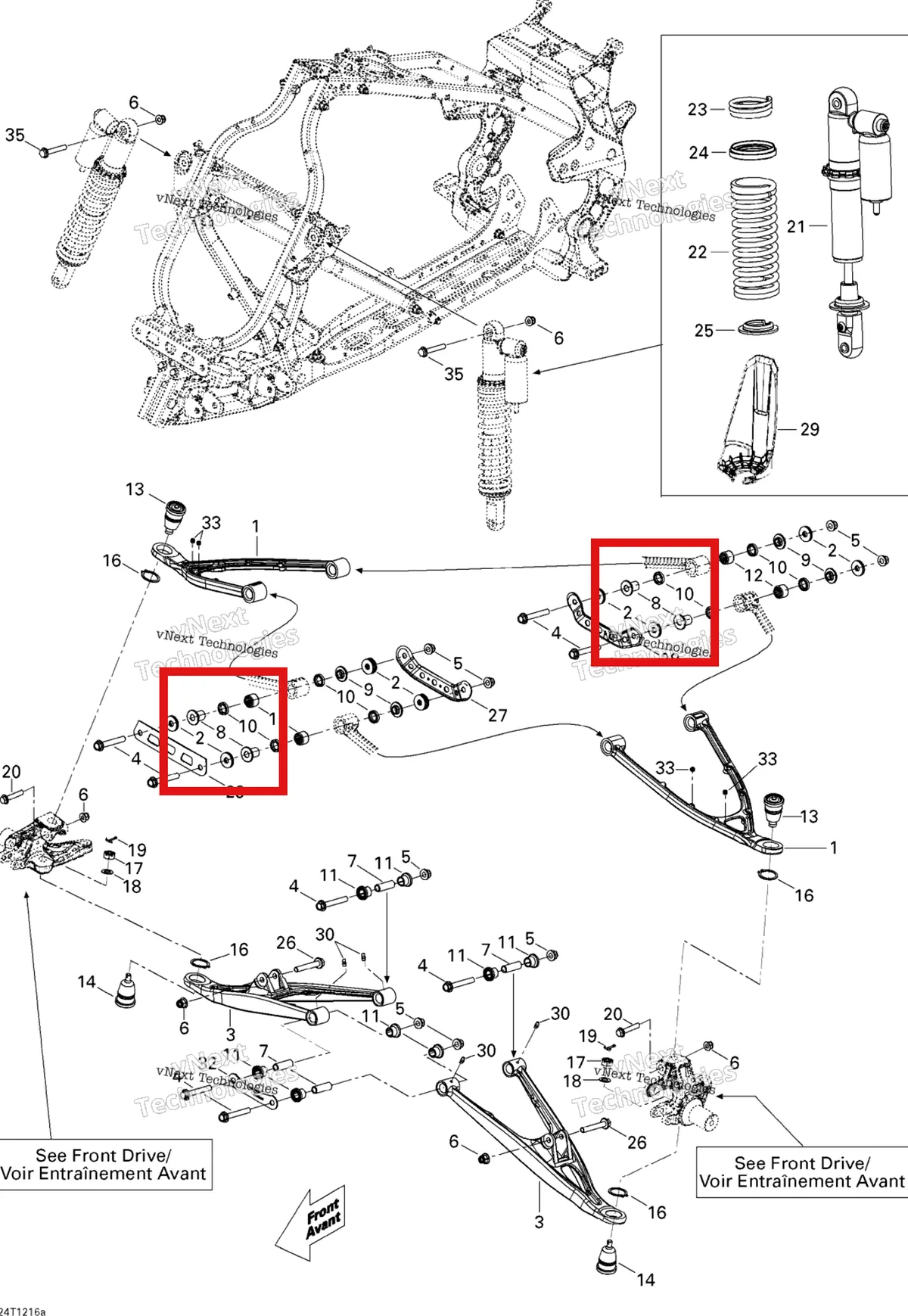 Деталь 706200888 на схеме узла 2015 Can-Am DS 450EFI XXC, XMX Front Suspension Xxc