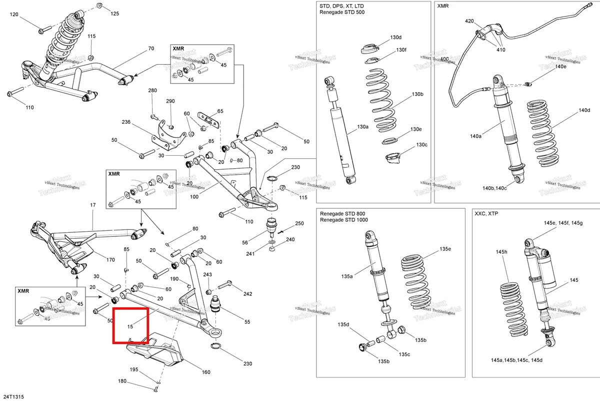 Деталь 706200955 на схеме узла 2013 Can-Am OUTLANDER 1000EFI XMR Front Suspension