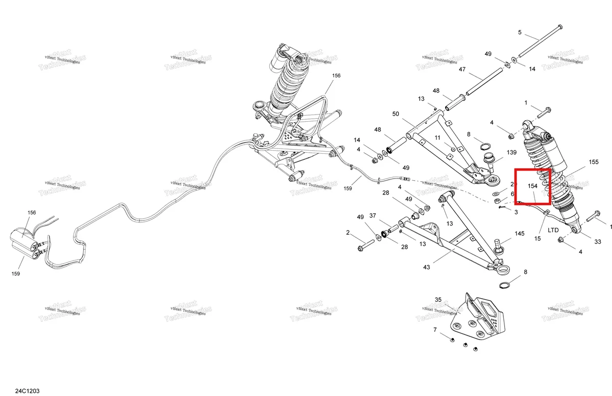 Деталь 706201470 на схеме узла 2012 Can-Am Commander LTD, 1000 EFI Front Suspension