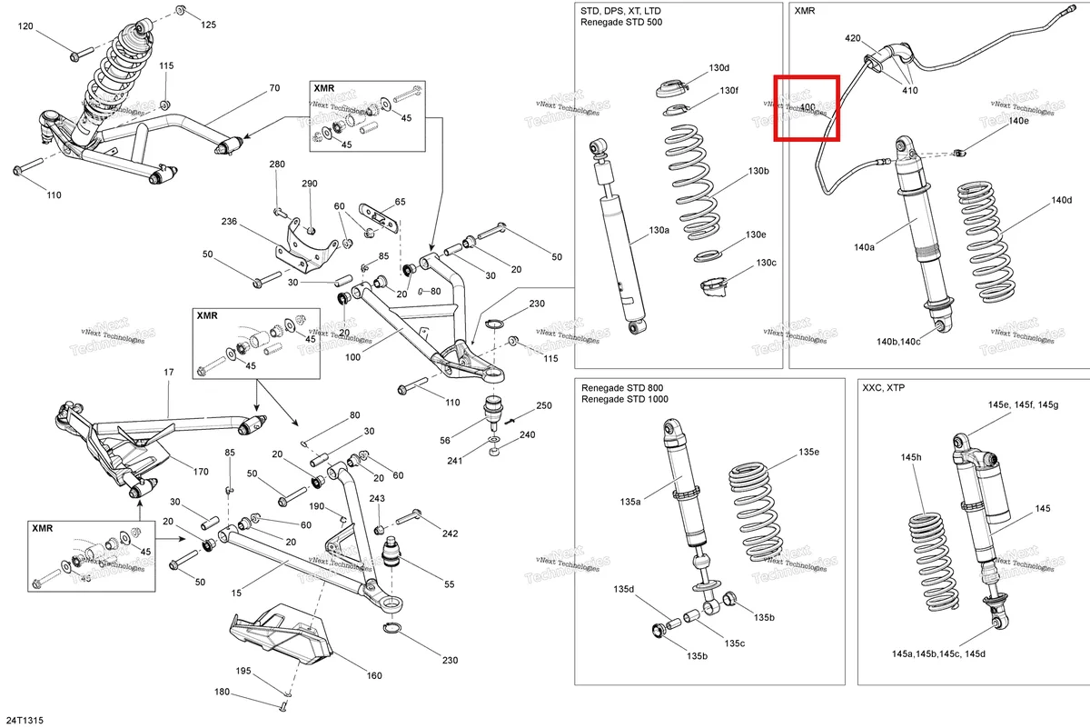 Деталь 706201520 на схеме узла 2013 Can-Am OUTLANDER 1000EFI XMR Front Suspension