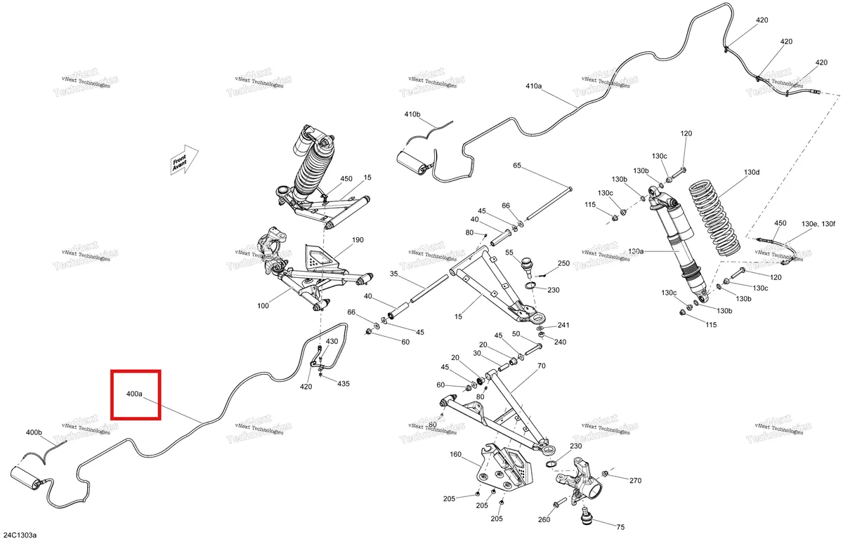 Деталь 706201536 на схеме узла 2013 Can-Am COMMANDER LTD 1000 Front Suspension Except Europe