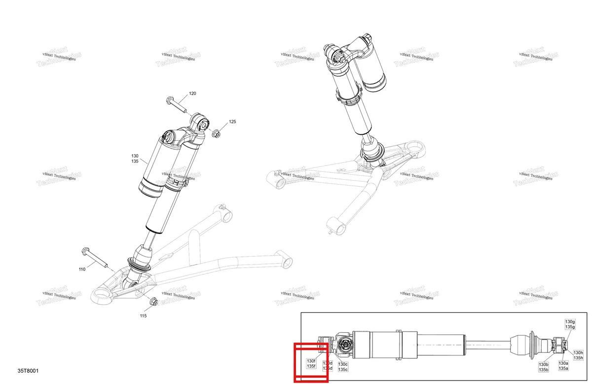 Деталь 706201586 на схеме узла 2018 Can-Am OUTLANDER - 4X4 - XXC - 1000R - 1XJA - Sunburst Yellow Suspension - Front Shocks