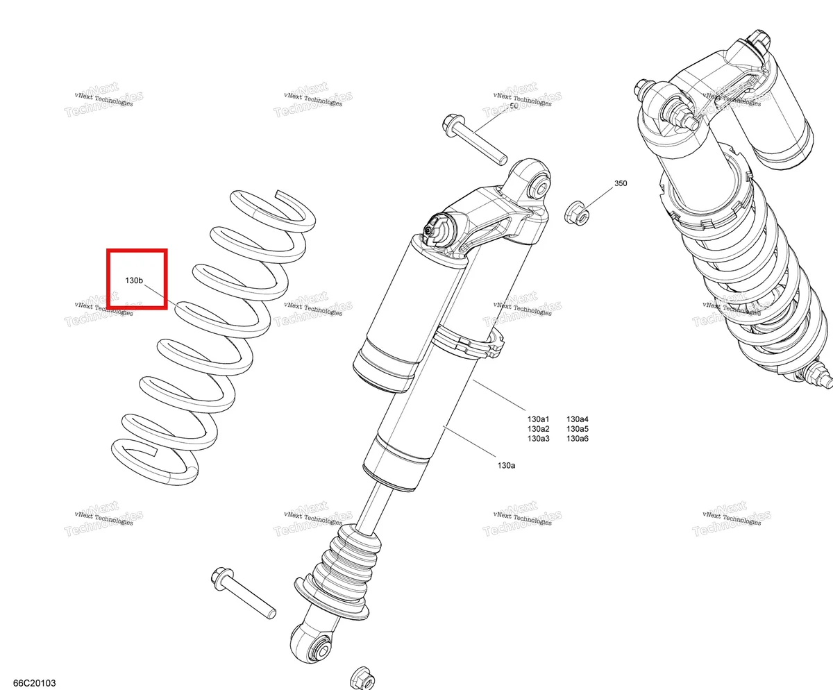 Деталь 706201617 на схеме узла 2020 Can-Am Commander 1000R EFI Front Shocks - Ltd