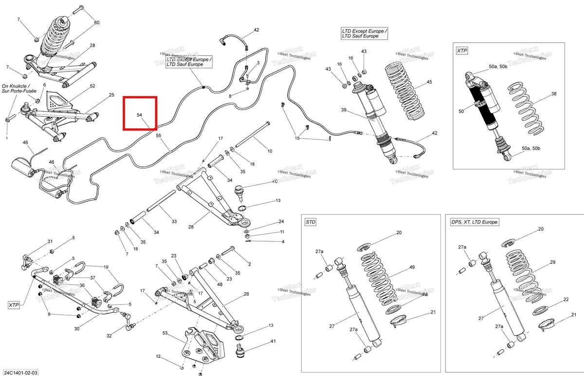 Деталь 706201792 на схеме узла 2014 Can-Am COMMANDER 1000, LTD Front Suspension