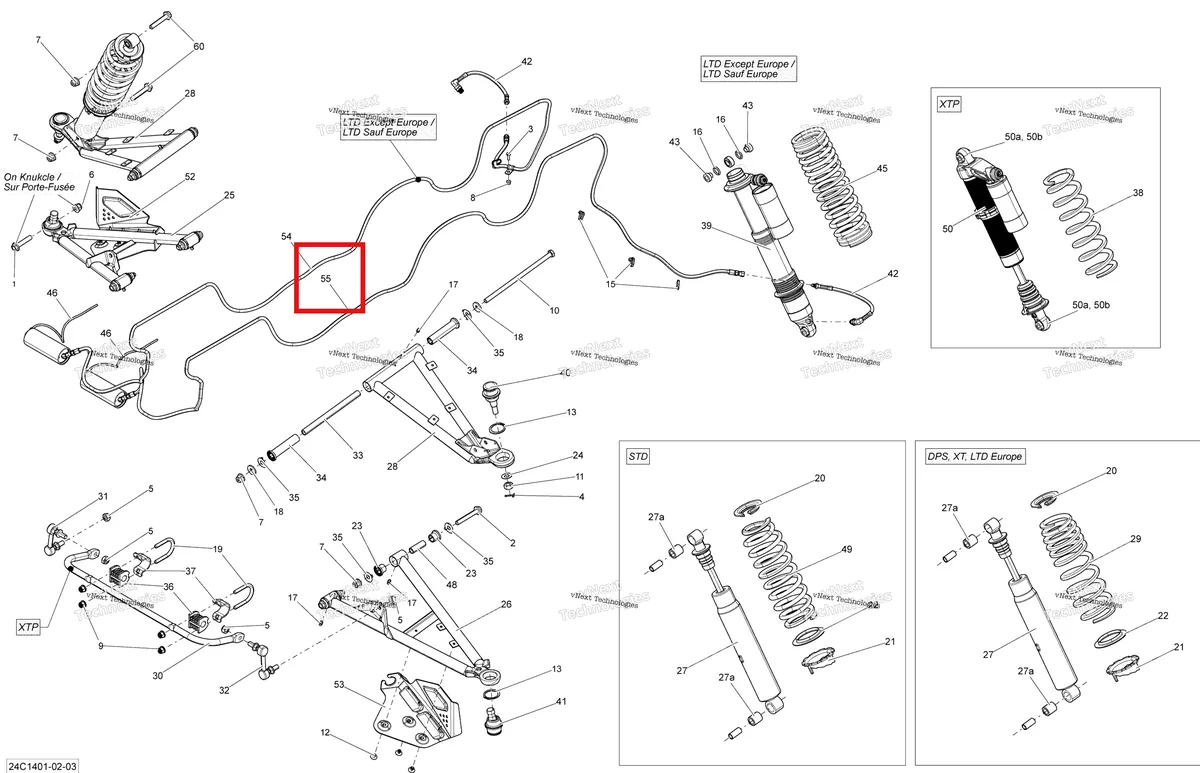 Деталь 706201793 на схеме узла 2014 Can-Am COMMANDER 1000, LTD Front Suspension