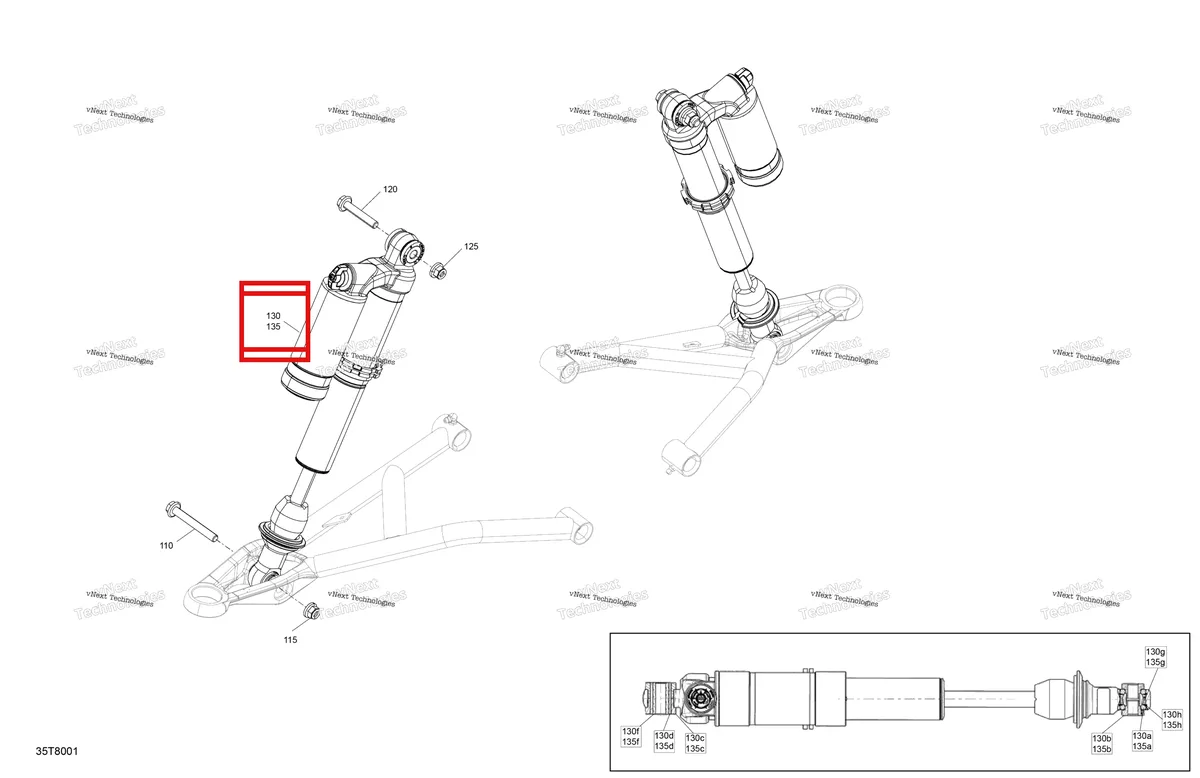 Деталь 706201812 на схеме узла 2018 Can-Am OUTLANDER - 4X4 - XXC - 1000R - 1XJA - Sunburst Yellow Suspension - Front Shocks