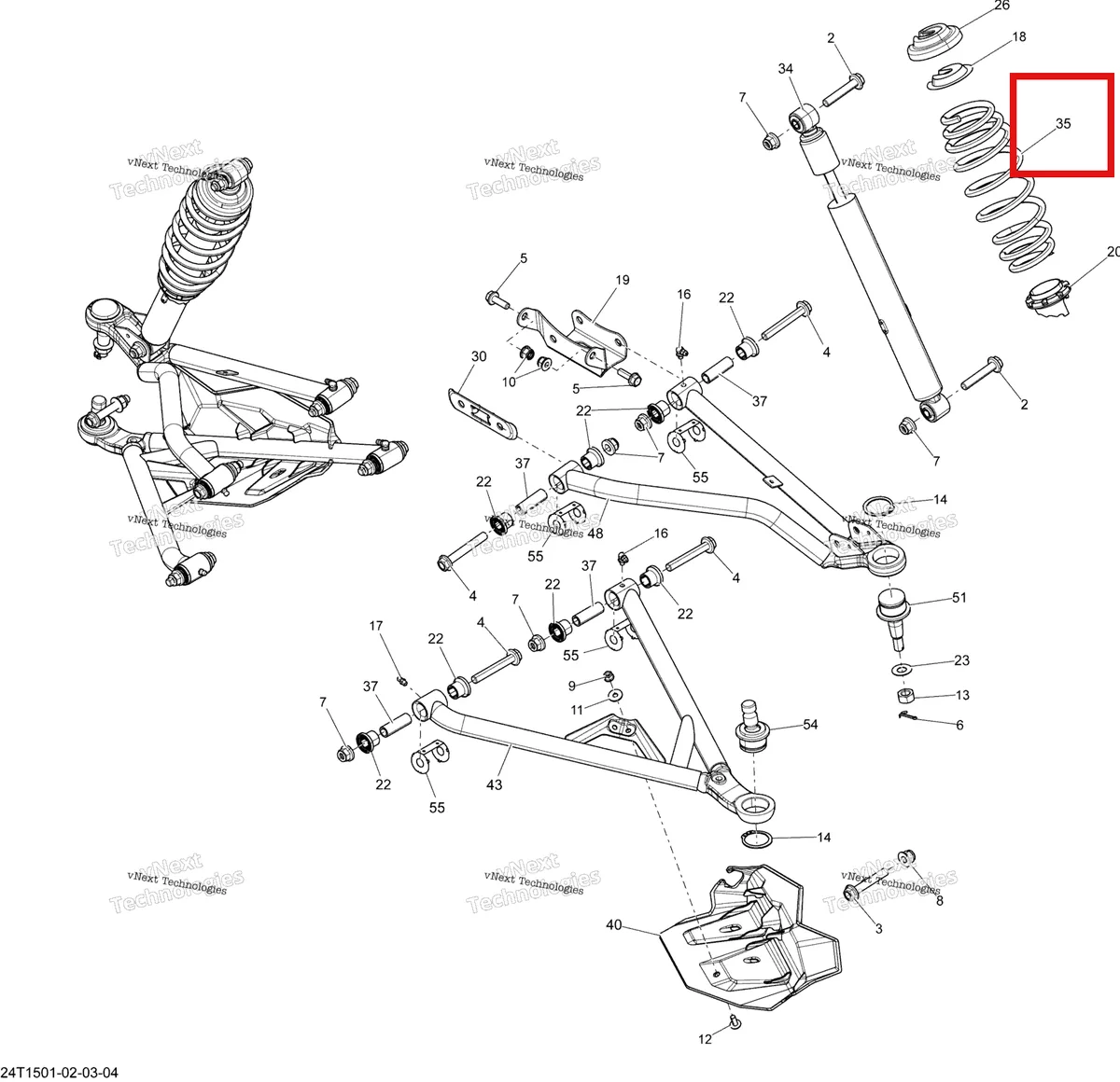 Деталь 706201814 на схеме узла 2015 Can-Am OUTLANDER L MAX 450 EFI Front Suspension