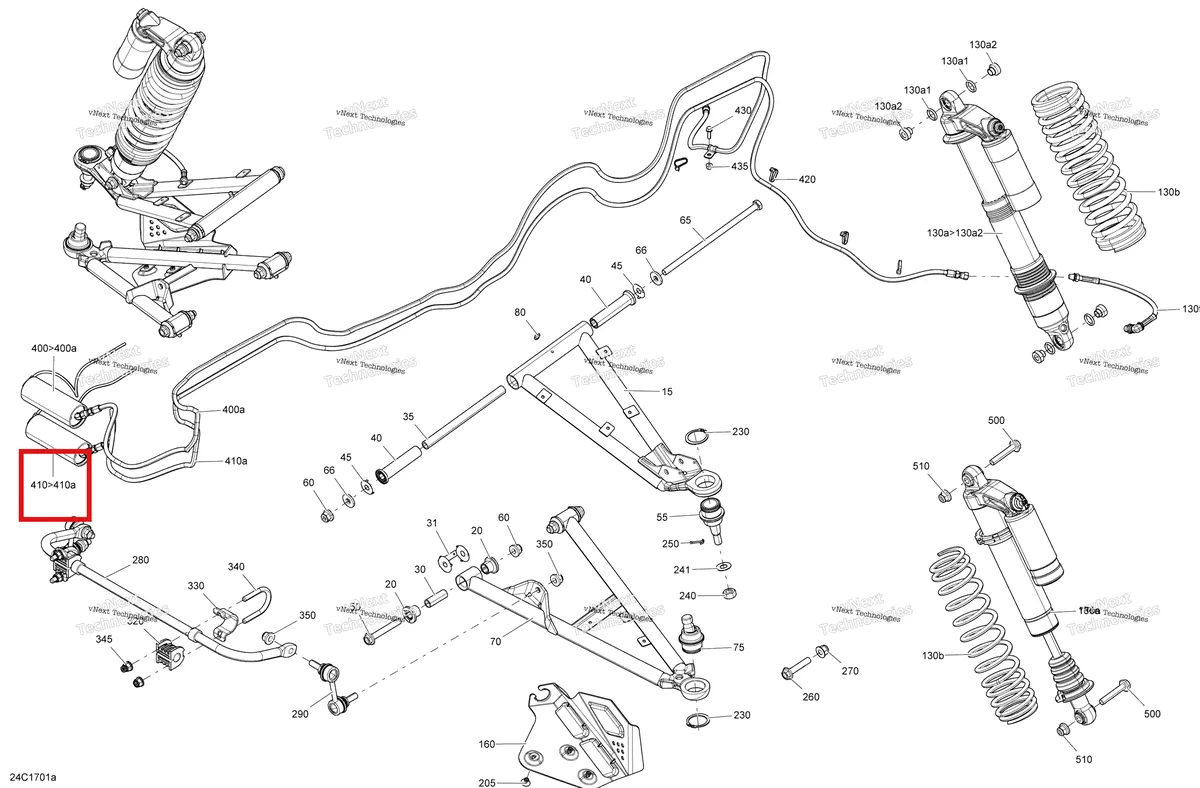 Деталь 706201999 на схеме узла 2017 Can-Am Commander - Commander Max Front Suspension - Package Ltd