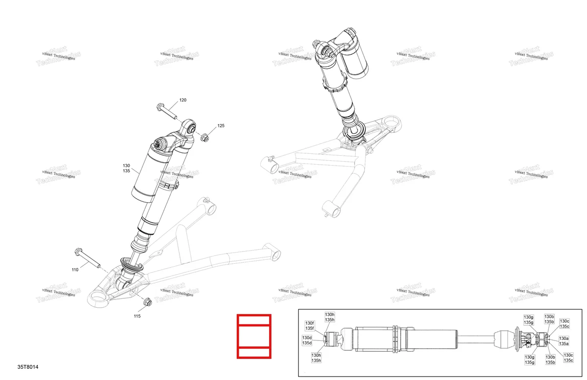 Деталь 706202117 на схеме узла 2018 Can-Am RENEGADE - 4X4 - XXC - 1000R - 5VJA - Can-Am Red Suspension - Front Shocks