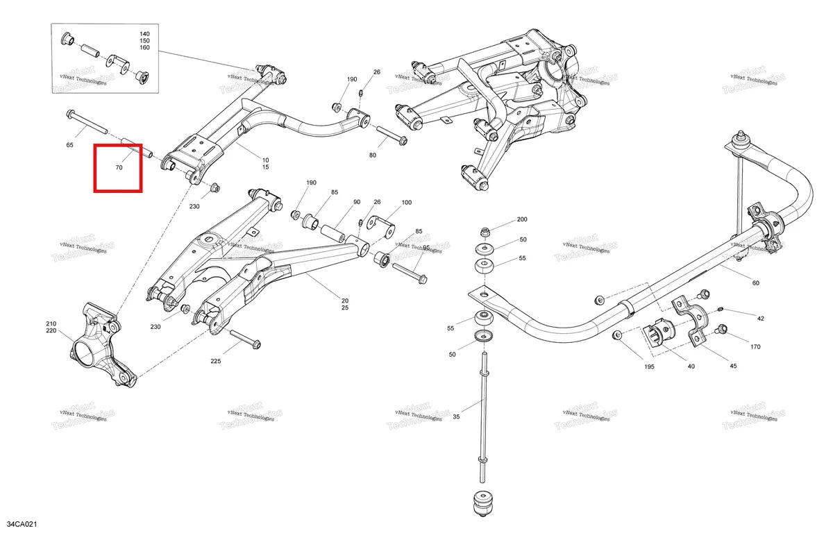 Деталь 706202197 на схеме узла 2021 Can-Am Traxter HD8 - DPS - CE Suspension - Rear