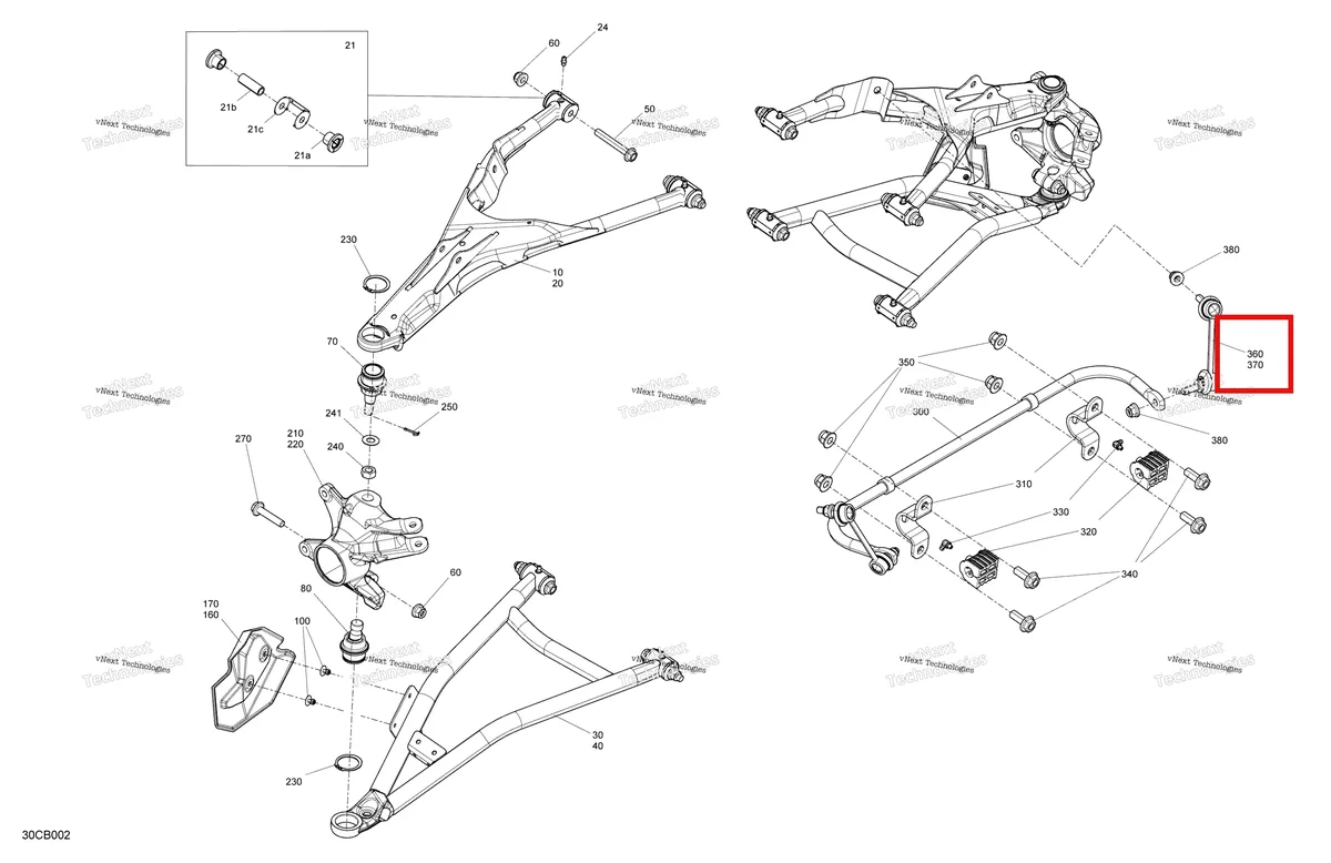 Деталь 706202538 на схеме узла 2022 Can-Am Traxter HD10 - XMR - CE Suspension - Front Components