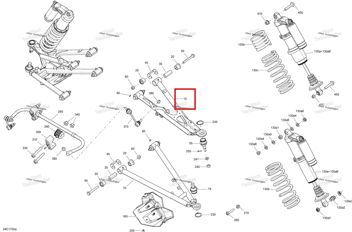 Деталь 706202570 на схеме узла 2017 Can-Am Maverick Front Suspension - All Models