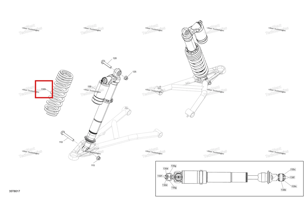 Деталь 706202632 на схеме узла 2018 Can-Am OUTLANDER MAX - 4X4 - XMR - 1000R - 5KJA - Can-Am Red Suspension - Front Shocks