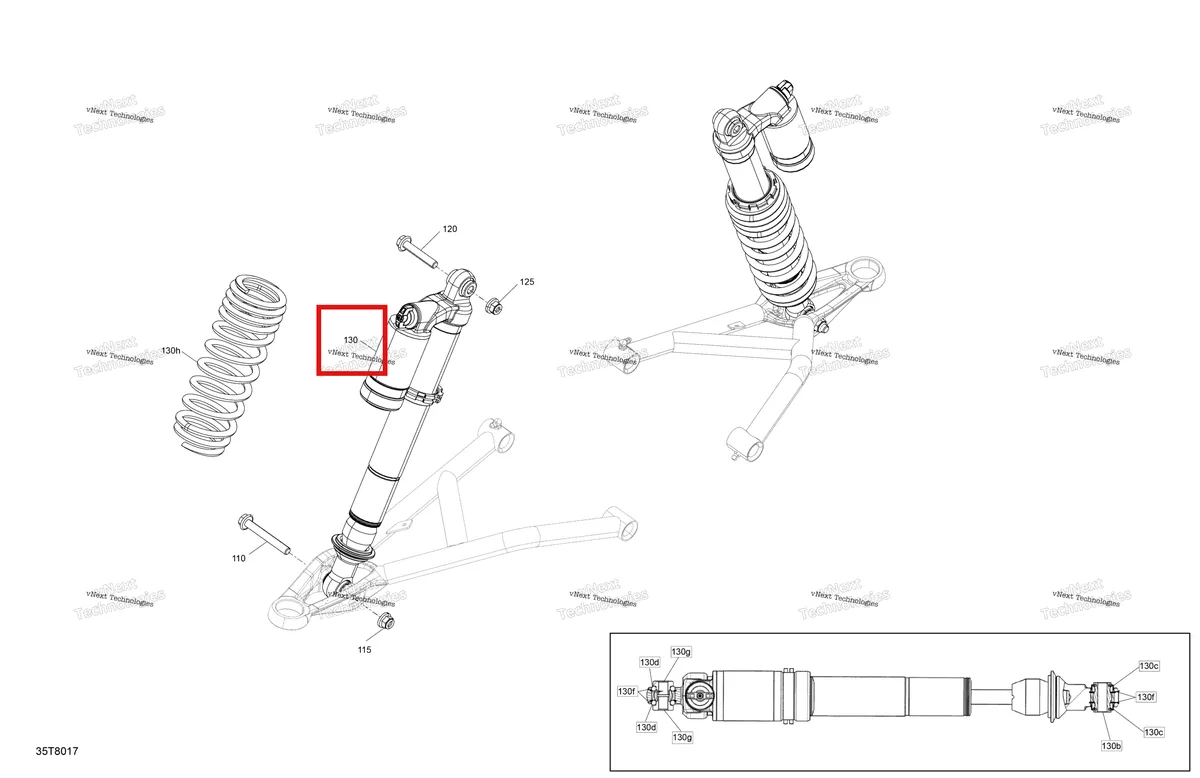 Деталь 706202732 на схеме узла 2018 Can-Am OUTLANDER MAX - 4X4 - XMR - 1000R - 5KJA - Can-Am Red Suspension - Front Shocks