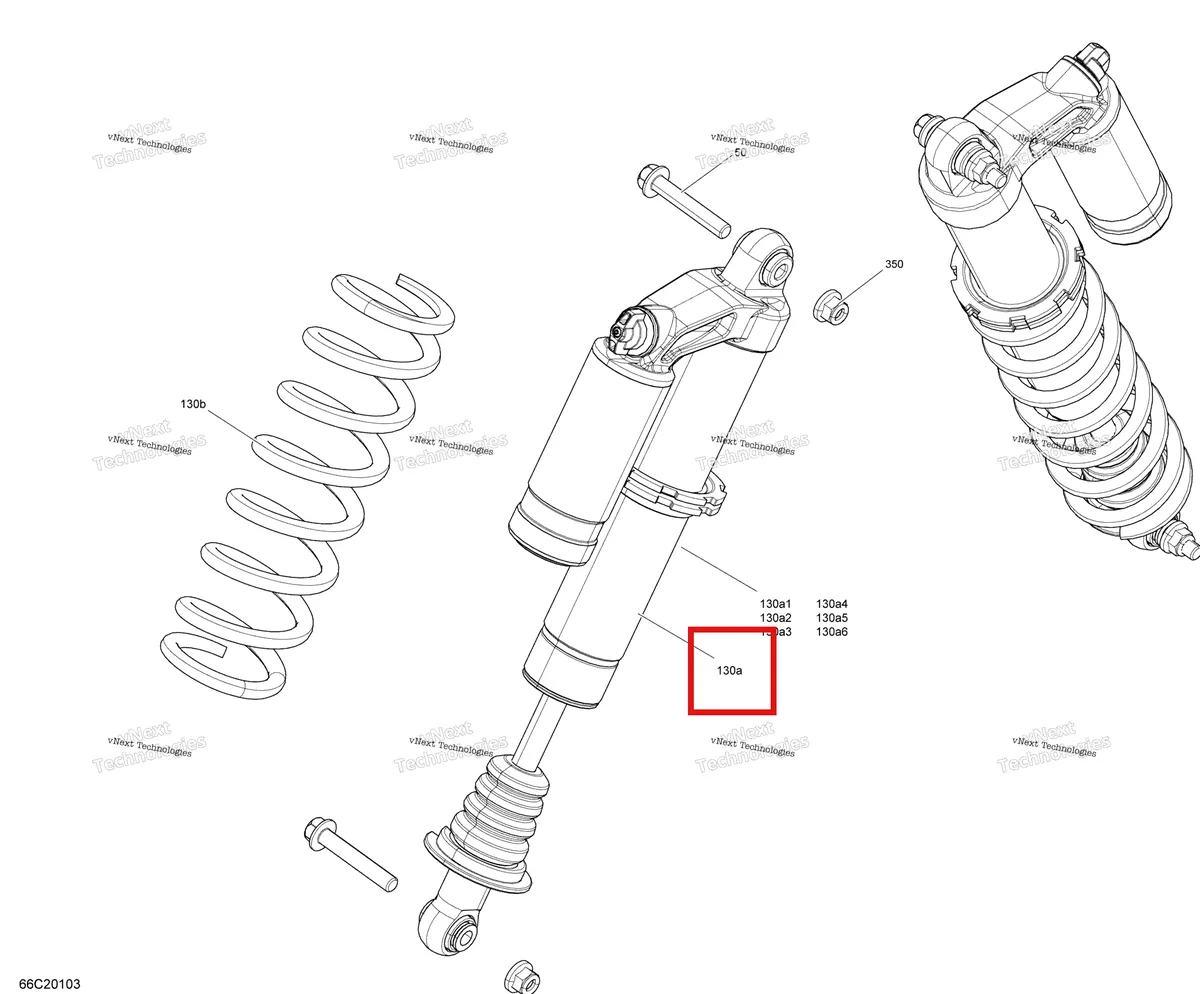 Деталь 706202738 на схеме узла 2020 Can-Am Commander 1000R EFI Front Shocks - Ltd