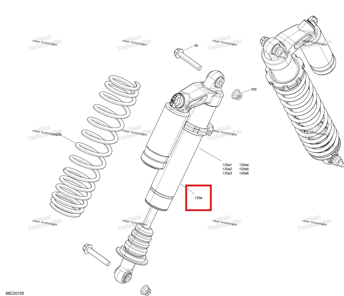 Деталь 706202741 на схеме узла 2020 Can-Am Commander MAX 1000R EFI Front Shocks - Ltd